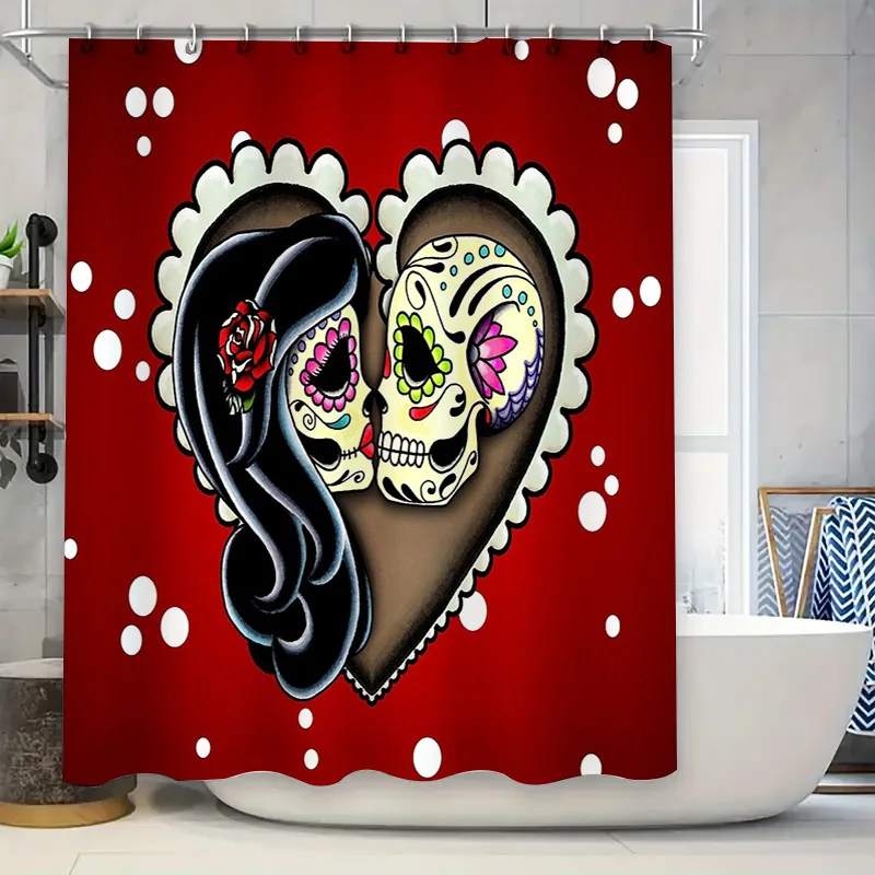 

Vintage Skull Shower Curtain Gothic Halloween Decor Tapestry Washable Bathroom Set Spooky Dark Art Home Textile Wall Hanging