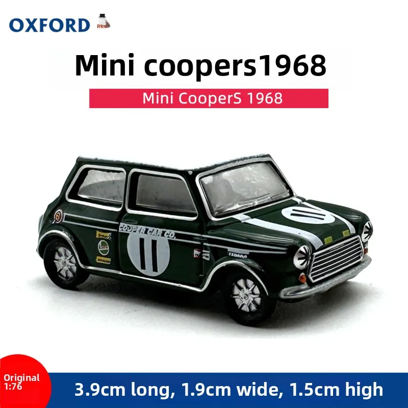 Diecast oxford escala 1:76 bmw mini coopers 1968 liga modelo de carro brinquedo colecionável presente lembrança exibição ornamento