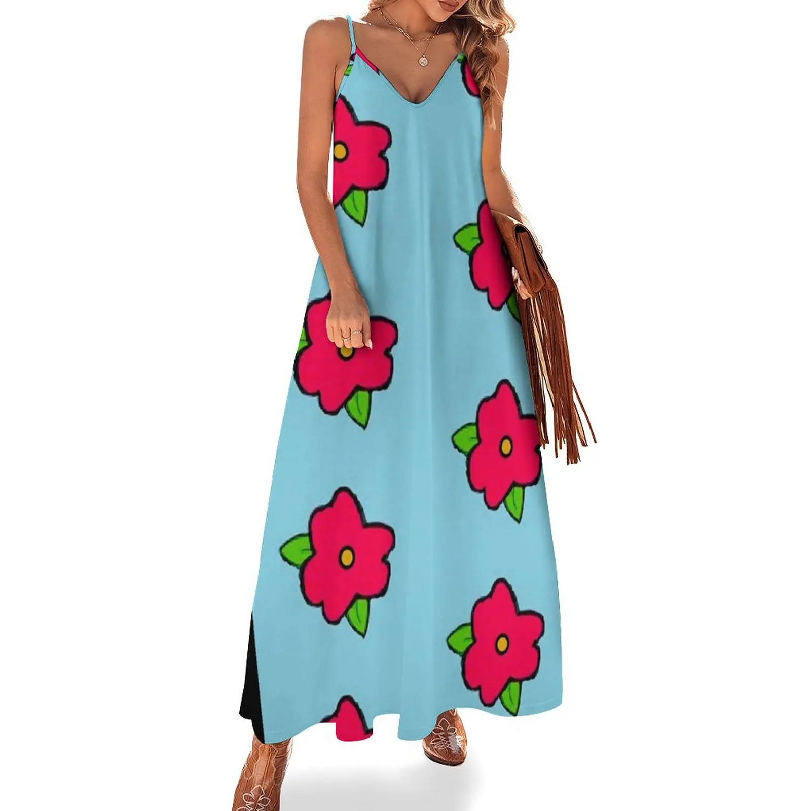 

King Size Homer Muumuu Flower Sleeveless Long Dress Women's summer skirt summer clothes Long dresses Dress