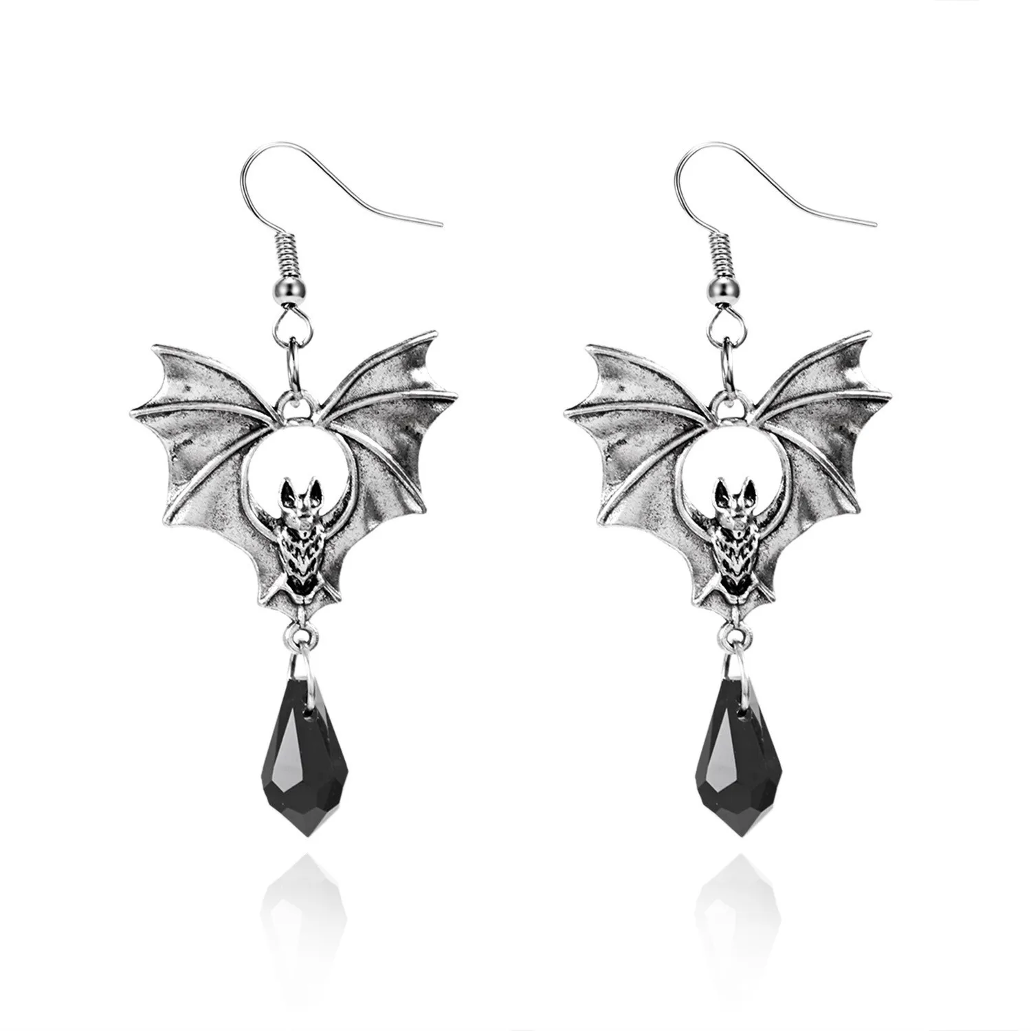 Gothic Vampir Fledermaus Stern Mond Ohrringe für Frauen Mädchen Halloween Hexe Schmuck Zubehör Dunkel Lustiges Party Geschenk für Freund – Detail 2