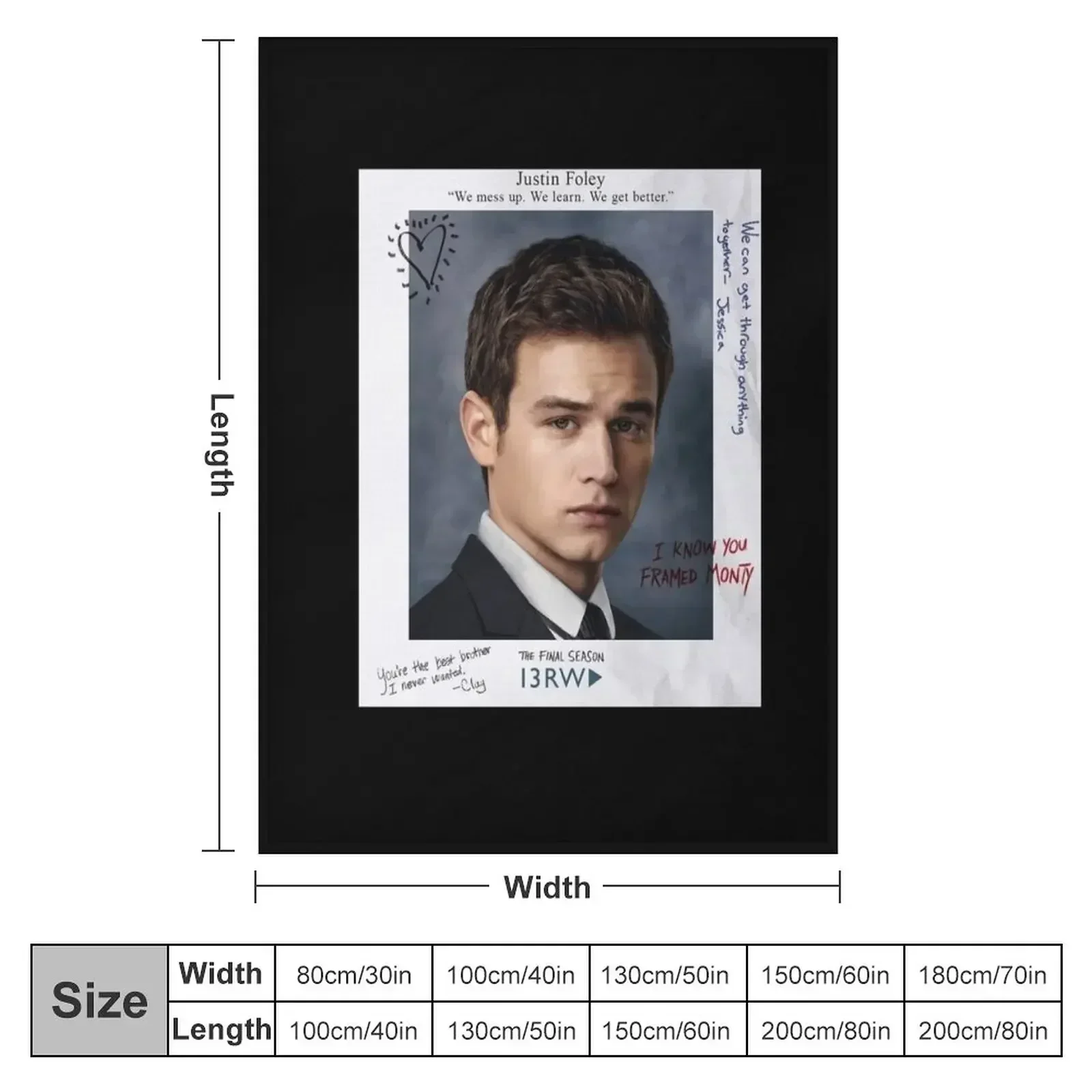 JUSTIN FOLEY - 13RW FINAL SEASON Throw Blanket couch cozy soft plush fuzzy picnic outdoor blanket