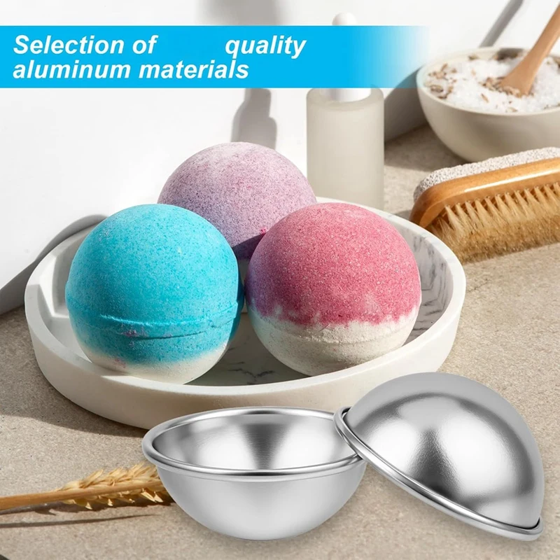 16 Pcs Bath-Bomb Molds 6.5Cm DIY Metal Bath-Bomb Crafting Mould Bath-Bomb Making Kit Bath-Bomb Press Soap Making Kit