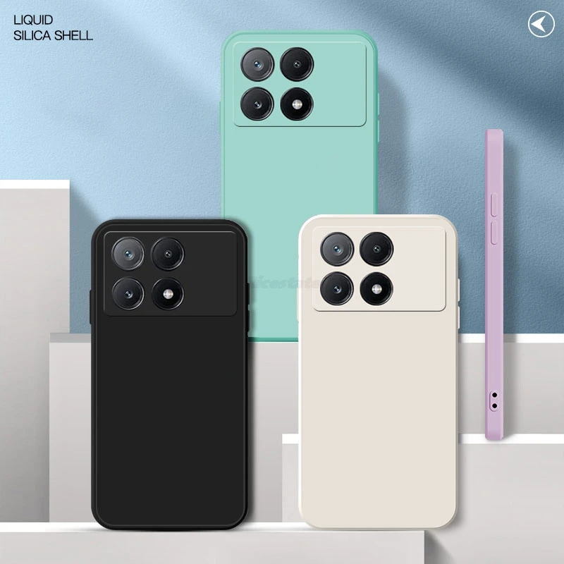 Für Xiaomi POCO X6 Pro 5G Platz Flüssigkeit Silikon Telefon Fall für POCO X6 Pro 5G Kamera Schutz Abdeckung fundas