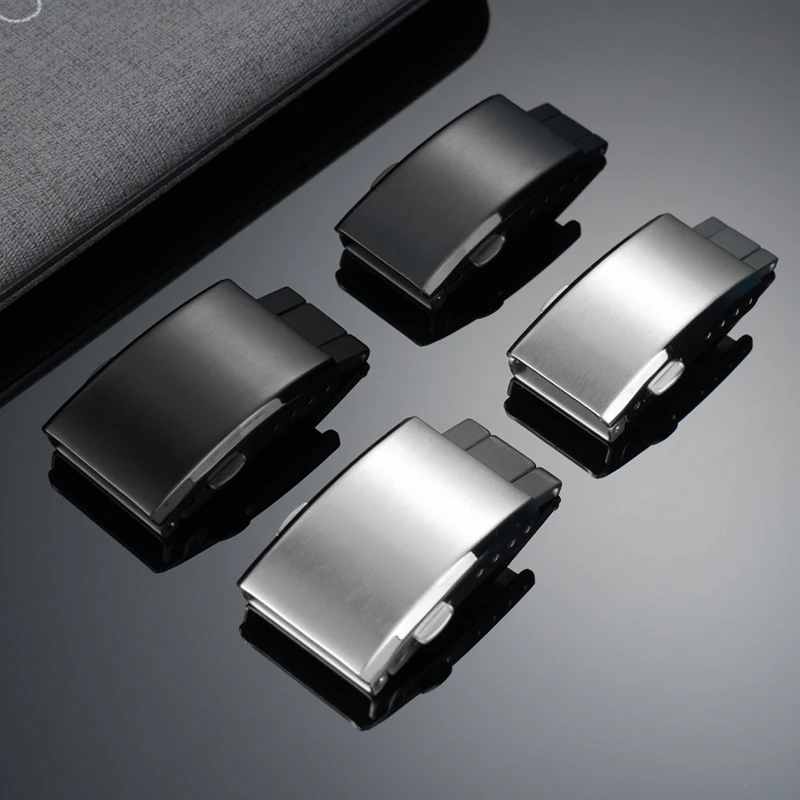 16mm 18mm 20mm Watch Band stainless steel Folding Clasp Safety Milled Clasp Replacement Stainless Steel Deployant Buckle