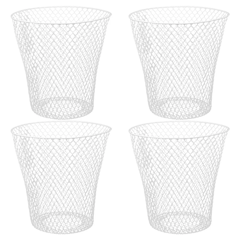 

4 Pcs Wastebasket Laundry Household Trash Metal Can Office Reusable Plant Cage Small Wire Protectors Iron Cover Cloche