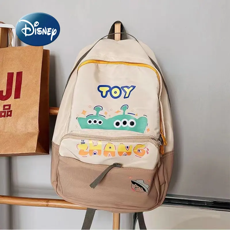 Disney Toy Story New Student Backpack Luxury Brand Cartoon Couple Backpack Large Capacity Nylon Waterproof Retro Travel Backpack