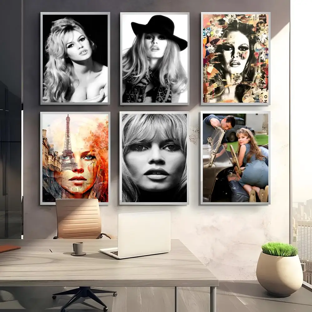 نموذج B_Brigitte B_Bardot اللوحة الخط عالية الجودة قماش ملصق جدار الفن لمكتب مطعم ديكور المنزل مجموعة #3