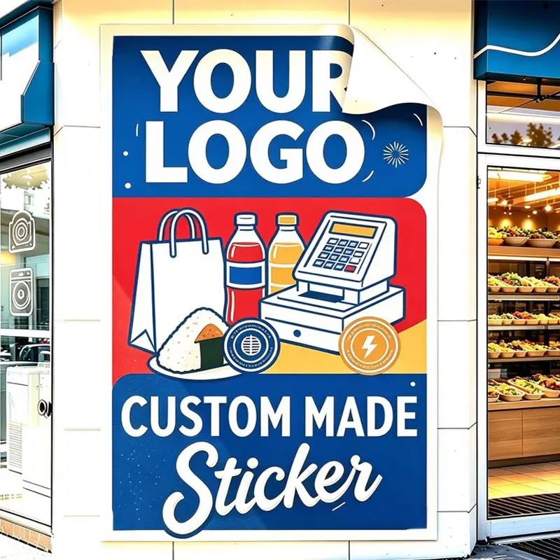 Any Size 100 cm Custom Stickers Suitable For Assisted Living Facility Supermarket Barber Shop Commercial Advertising Promotion