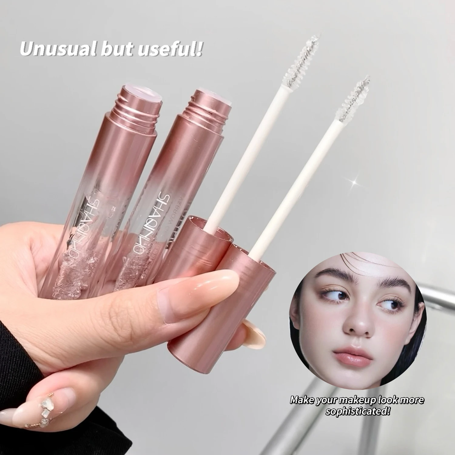 SHAQINUO Transparent Colorless Brow Gel Natural Wild Brow Gel Defined Individual Brows 3D Shaping & Setting Brow Gel