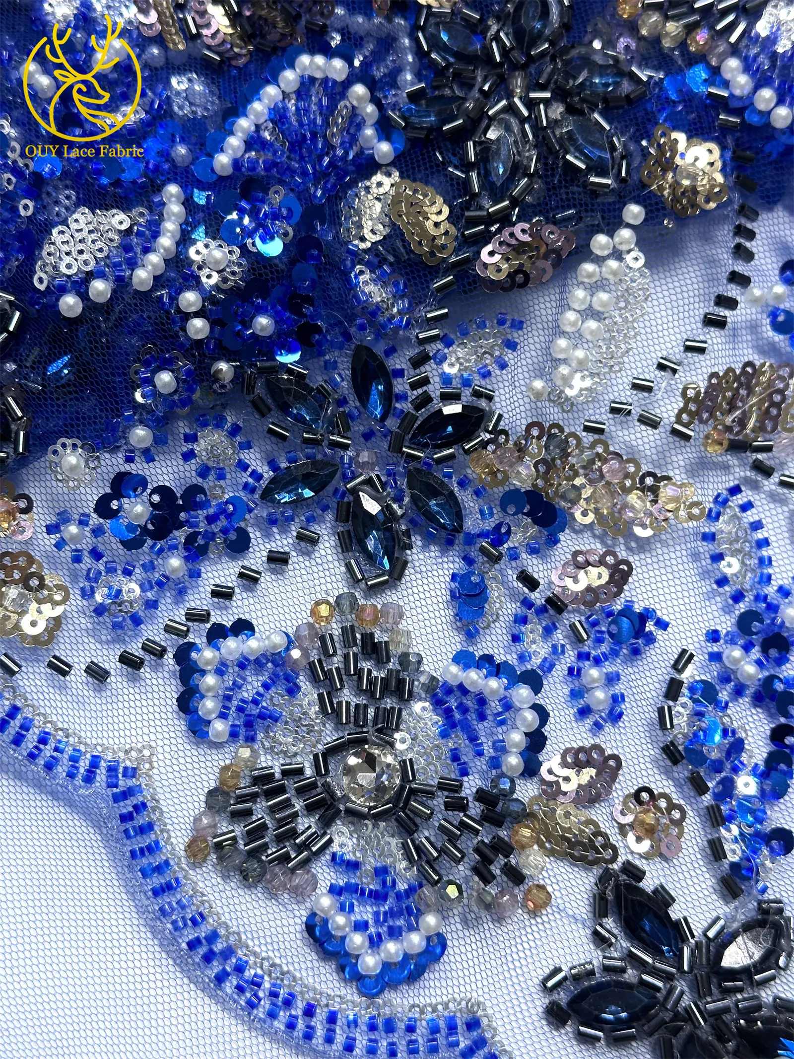 Neues Design Nigerianische Steinperlen-Spitze 2026 Hochwertige Luxuriöse Afrikanische Pailletten-Netzspitze Französischer Stoff für Damen-Abendkleider und Partys – Detail 26