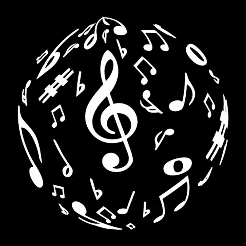 Car Sticker Music Symbol Pattern Anime Stickers Cute, Sunscreen and Waterproof Accessories Stylish, Exterior Parts Decoration