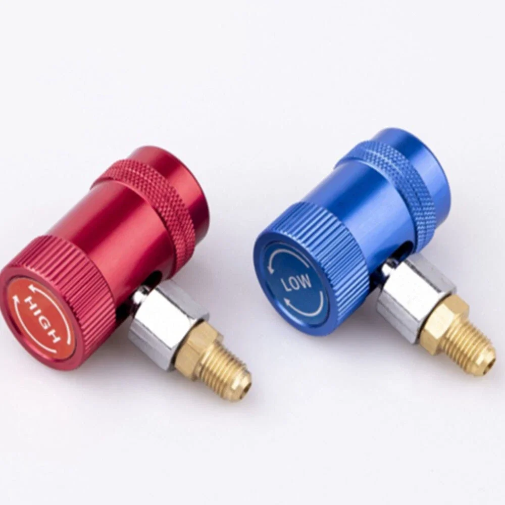 2Pcs Car Air Con Connector For A/C Manifold Gauge Adapter R1234yf Low/High Coupler Car Electrical Accessories