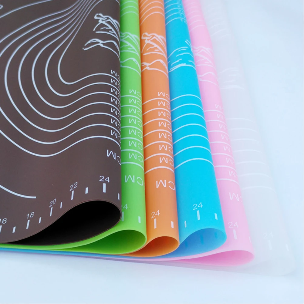 

2 Pcs Silicone Kneading Mat Pastry Rolling Bakeware Baking Pad with Measurements