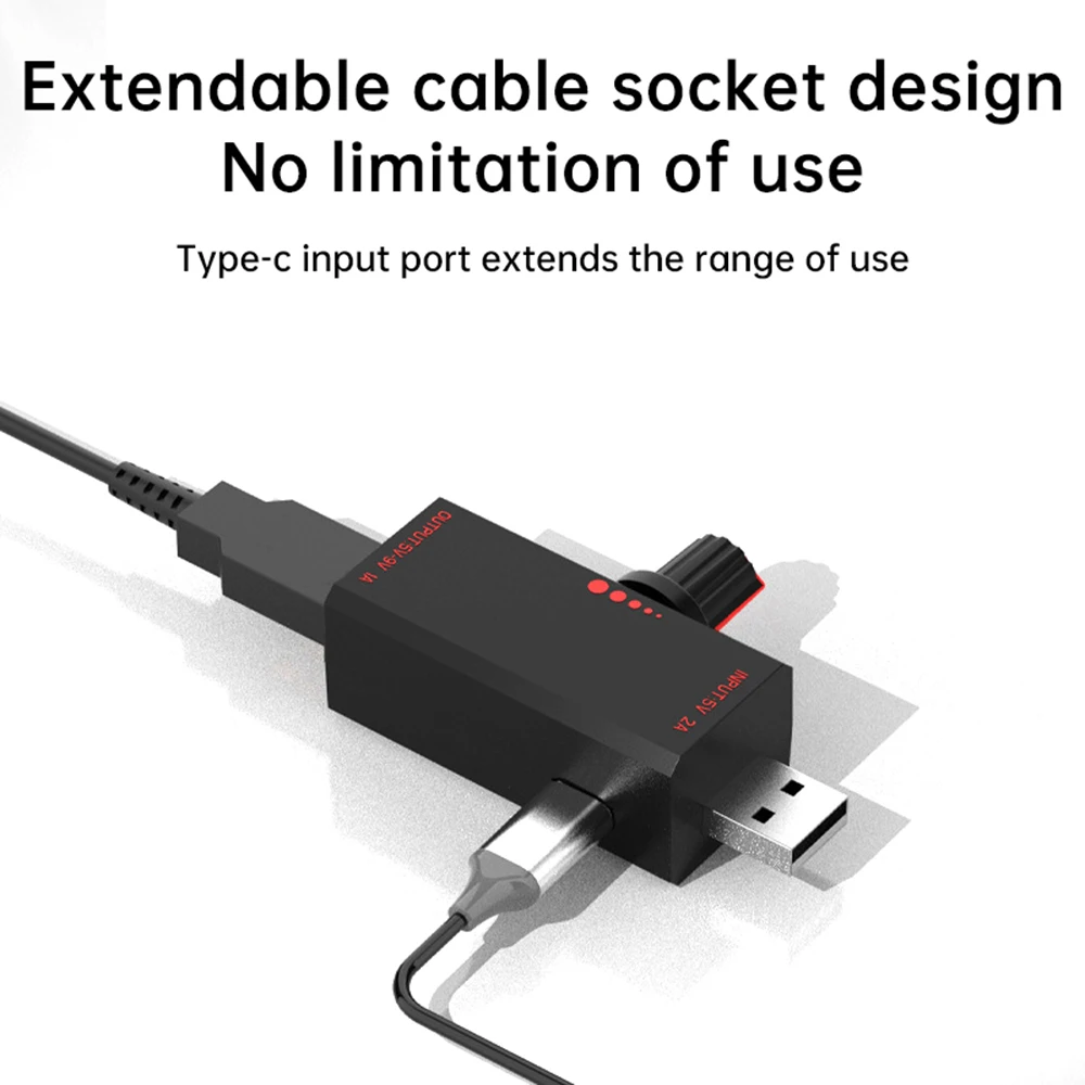 5W DC5V2A Fan Speed Controller Induction Speed Controller with Switch Protection Type-C USB Interface Laptop Cell Phone Cooling