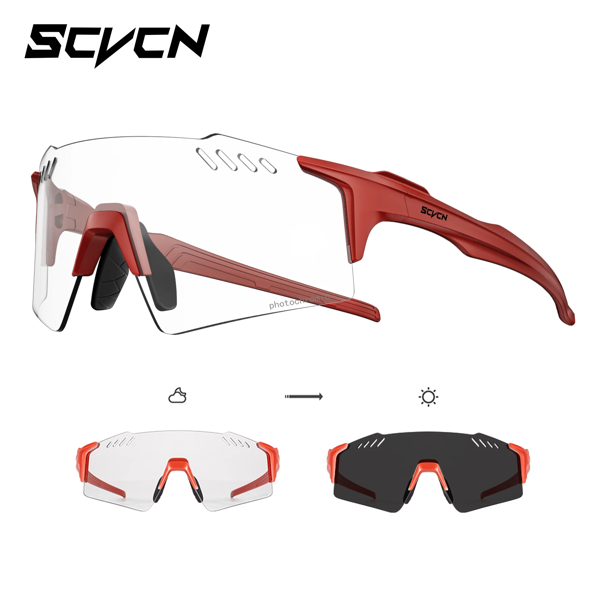 AliExpress SCVCN Frameless Cycling Glasses UV400 Photochromic MTB Outdoor Sport Hiking Bicycle Riding Eyewear Bike Running Equipment Sports