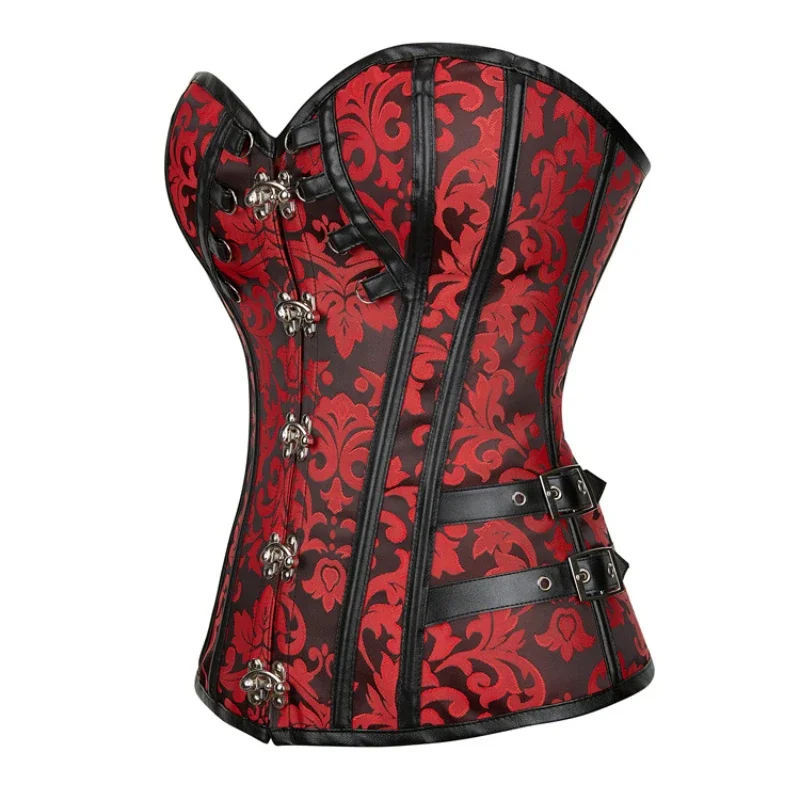 Steampunk Overbust Corset for Women Sexy Vintage Corset Gothic Clothes Goth Waist Lace-up Bustiers Retro Plus Size Corselet Top