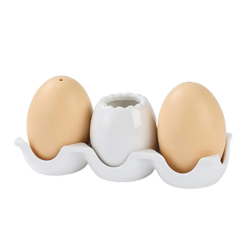 

Ceramic Salt and Pepper Shaker Set Mini Egg Shaped Shakers Spice Shaker Seasoning Dispenser Flavor Ware Toothpick Jar Bottle