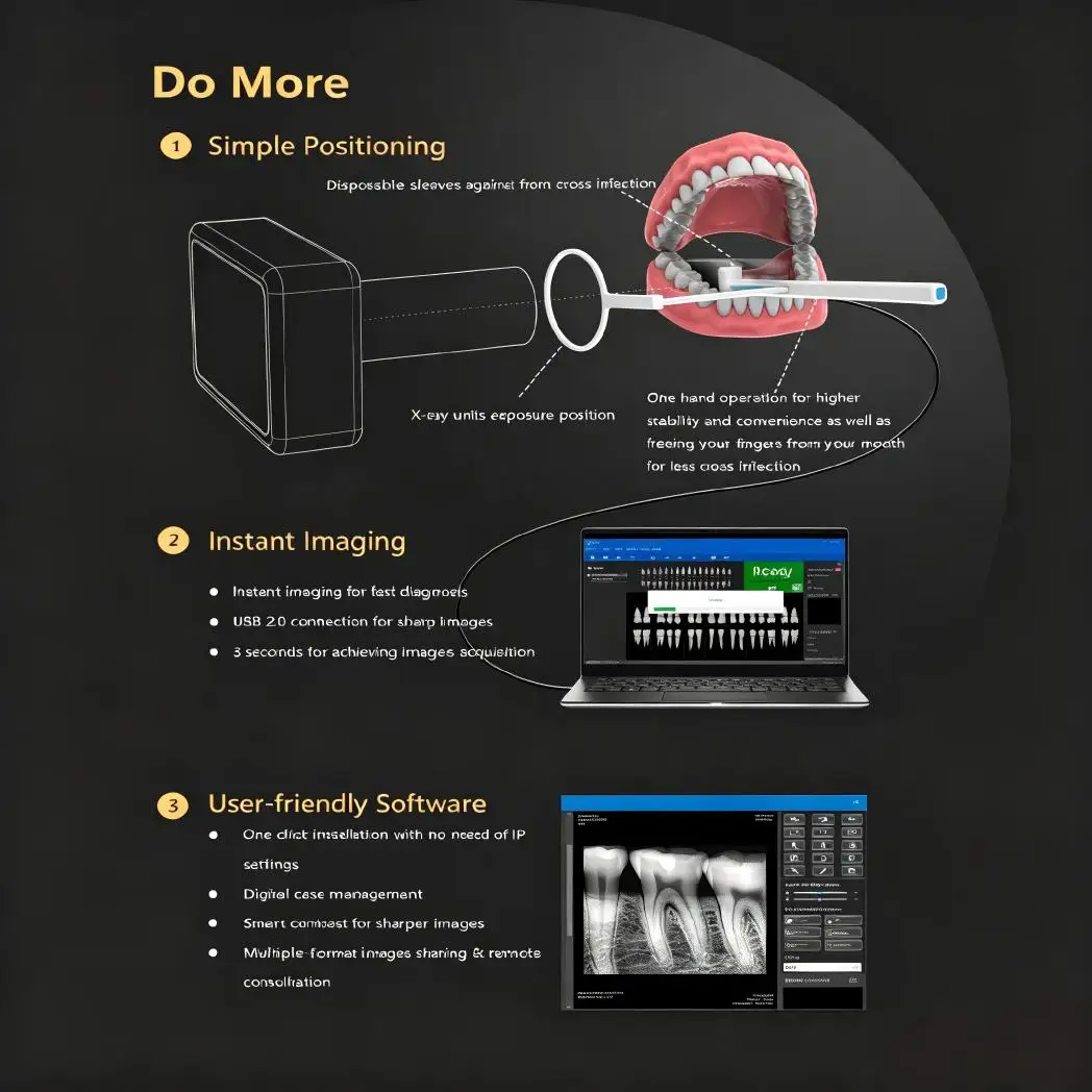 Dental Digital X-Ray RVG Sensor HD Imaging Intraoral Radiography Sensor with Holder for Dentistry