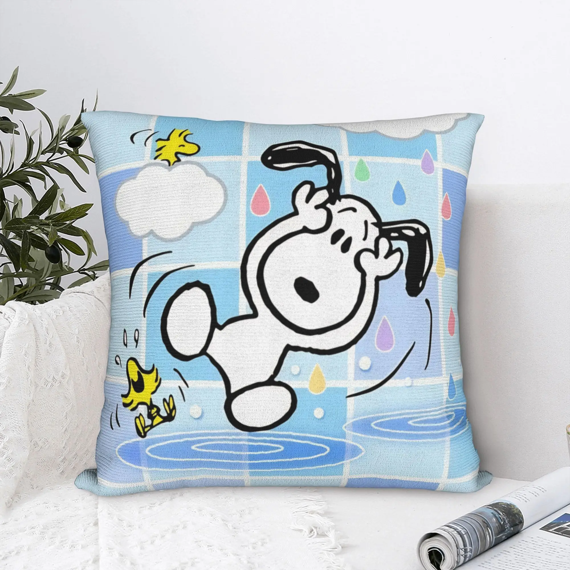 Cartoon Cute S-Snoopys Pillowcase Polyester Cushion Cover Decorations  Throw Pillow Case Cover Home Zippered 40X40cm