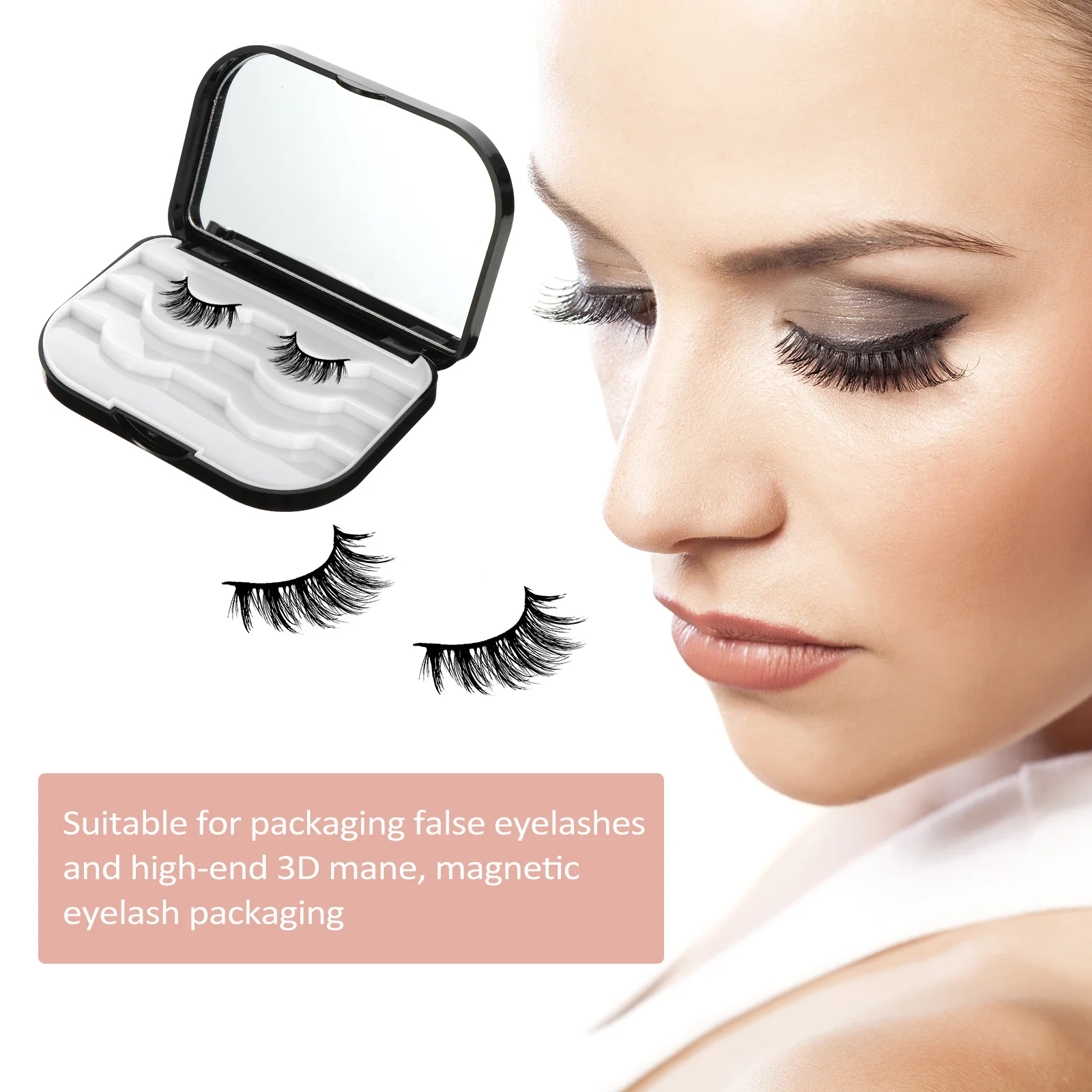 

1Pcs False Eyelash Storage Box Quality Plastic Waterproof Lightweight Reusable Case for Organizing Fake Lashes Eyelash Container