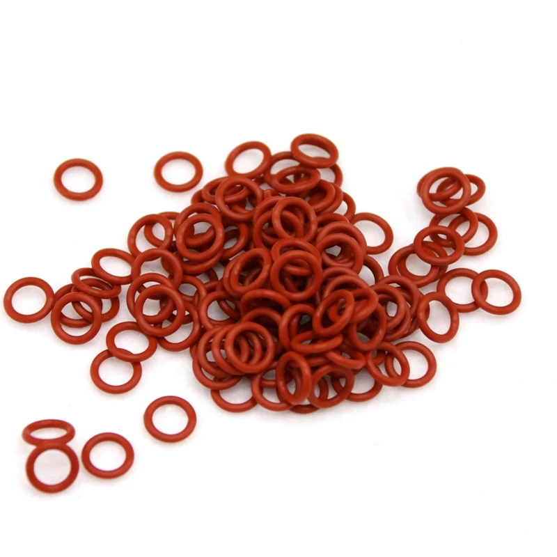 Yiqianyuan VMQ Czerwony Silikonowy O-ring Średnica Zewnętrzna 5-80mm Grubość 1/1.5/2/2.4mm Pierścień Uszczelniający Klasy Spożywczej Wodoodporny i Izolowany