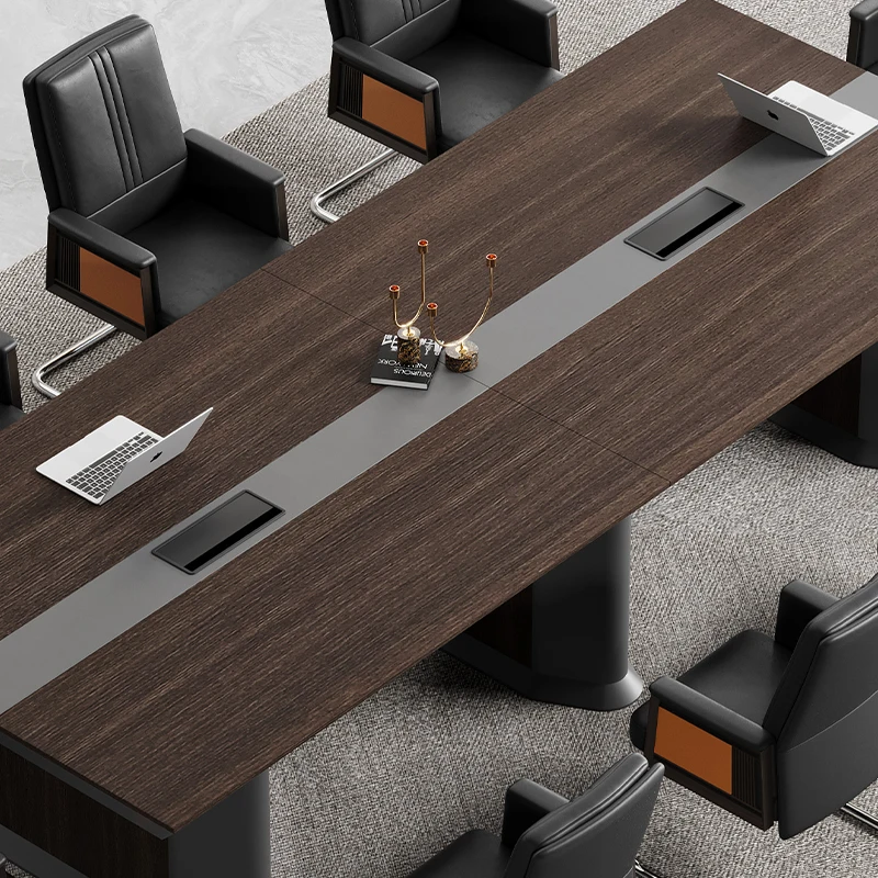 طاولة مؤتمرات خشبية بتصميم طاولة مكتب لغرفة المكتب #4