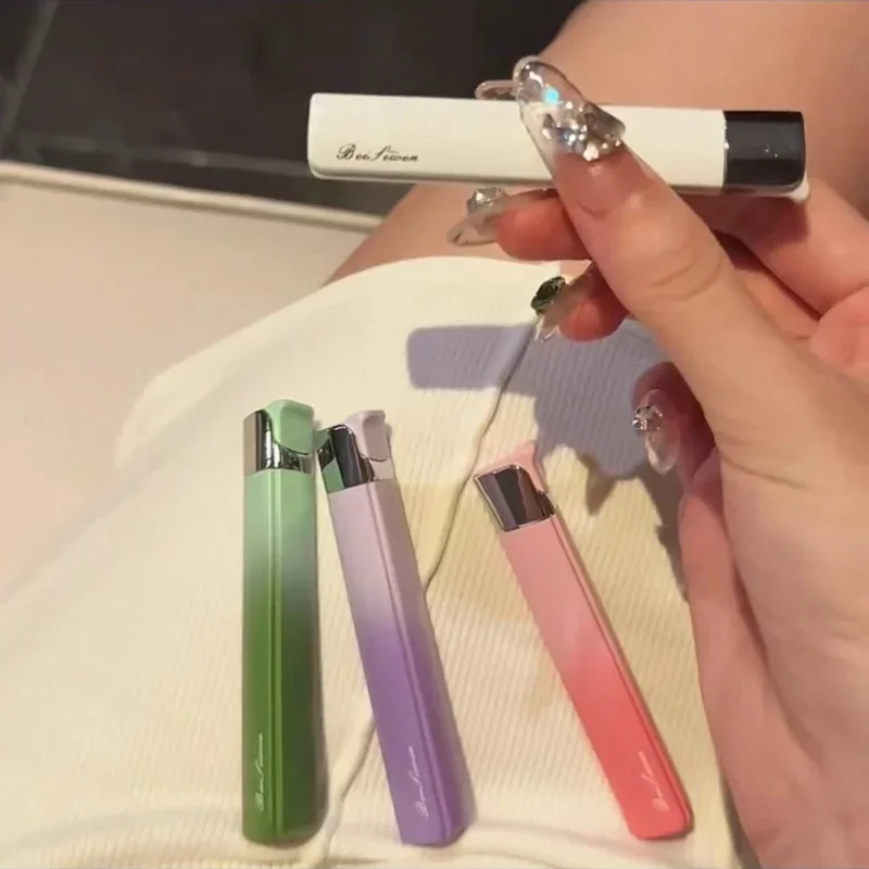 Mini Gradient Inflatable Portable Lighter Windproof High Beauty Outdoor Lighter Cigarette Accessories Women Smoking Gift