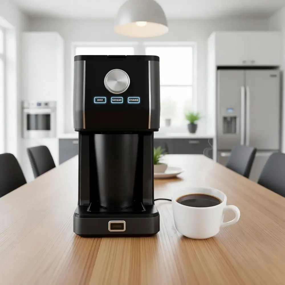 

Кофеварка на одну порцию, дорожная кружка на 11 унций, регулируемая интенсивность заваривания, фильтр многоразового использования, черный