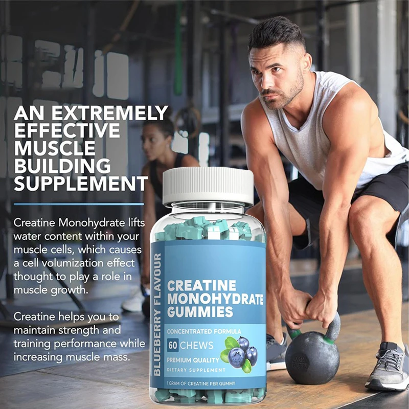 1 bottle one water creatine exercise gummie enhances muscle strength promotes muscle recovery improves physical fitness