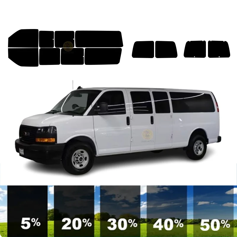 precut Removable Window Tint Film For Car 100% UVR 5%-35%VLT Heat Insulation Carbon ﻿For CHEVROLET SAVANA VAN 2003-2004