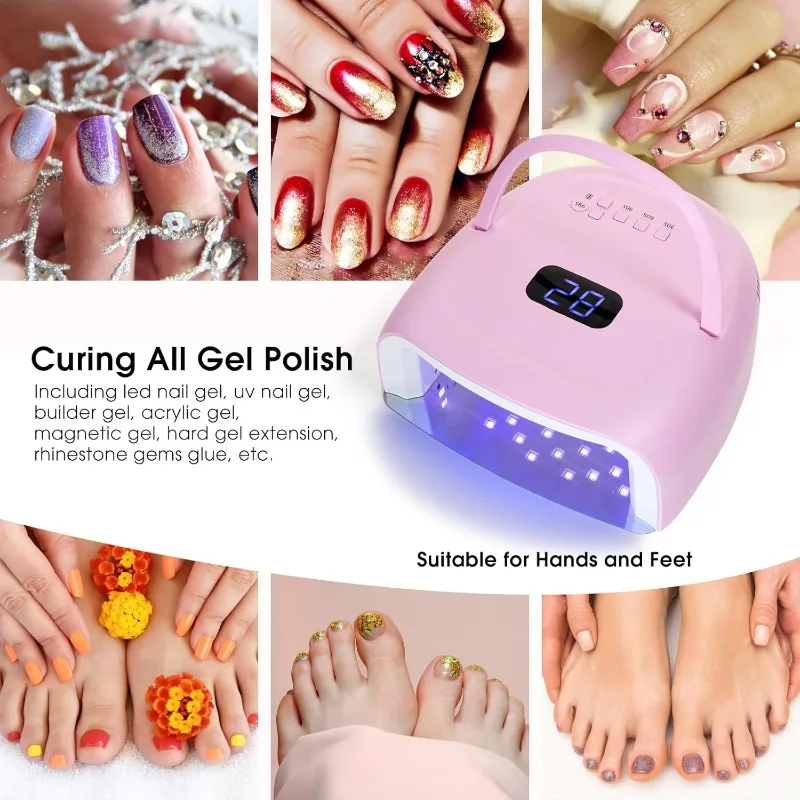 60W Professional Rechargeable UV LED Nail Lamp Wireless Gel Laquer Manicure Pedicure Lamps Smart Sensor Nail Dryer