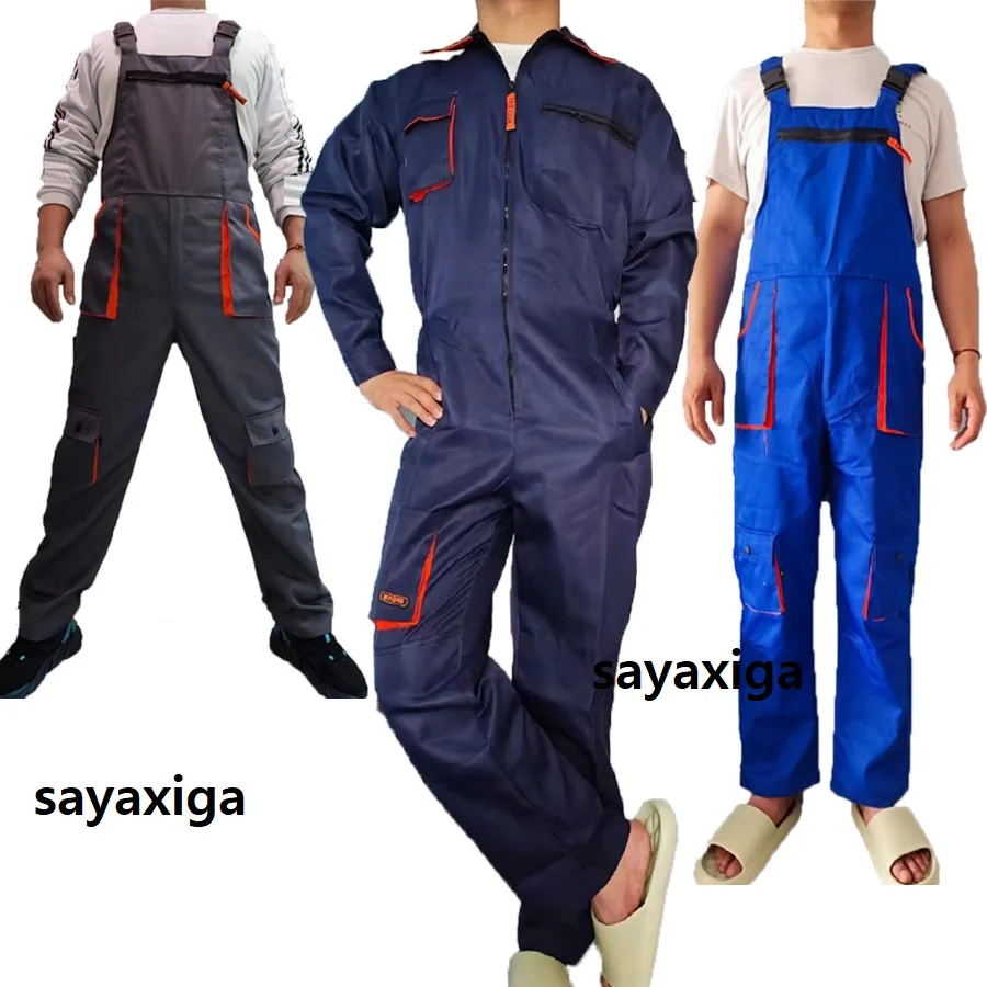 

Bib Overalls Men Women Work Clothing Plus Size Protective Coveralls Strap Jumpsuit Multi Pockets Uniforms Sleeveless Cargo Pants