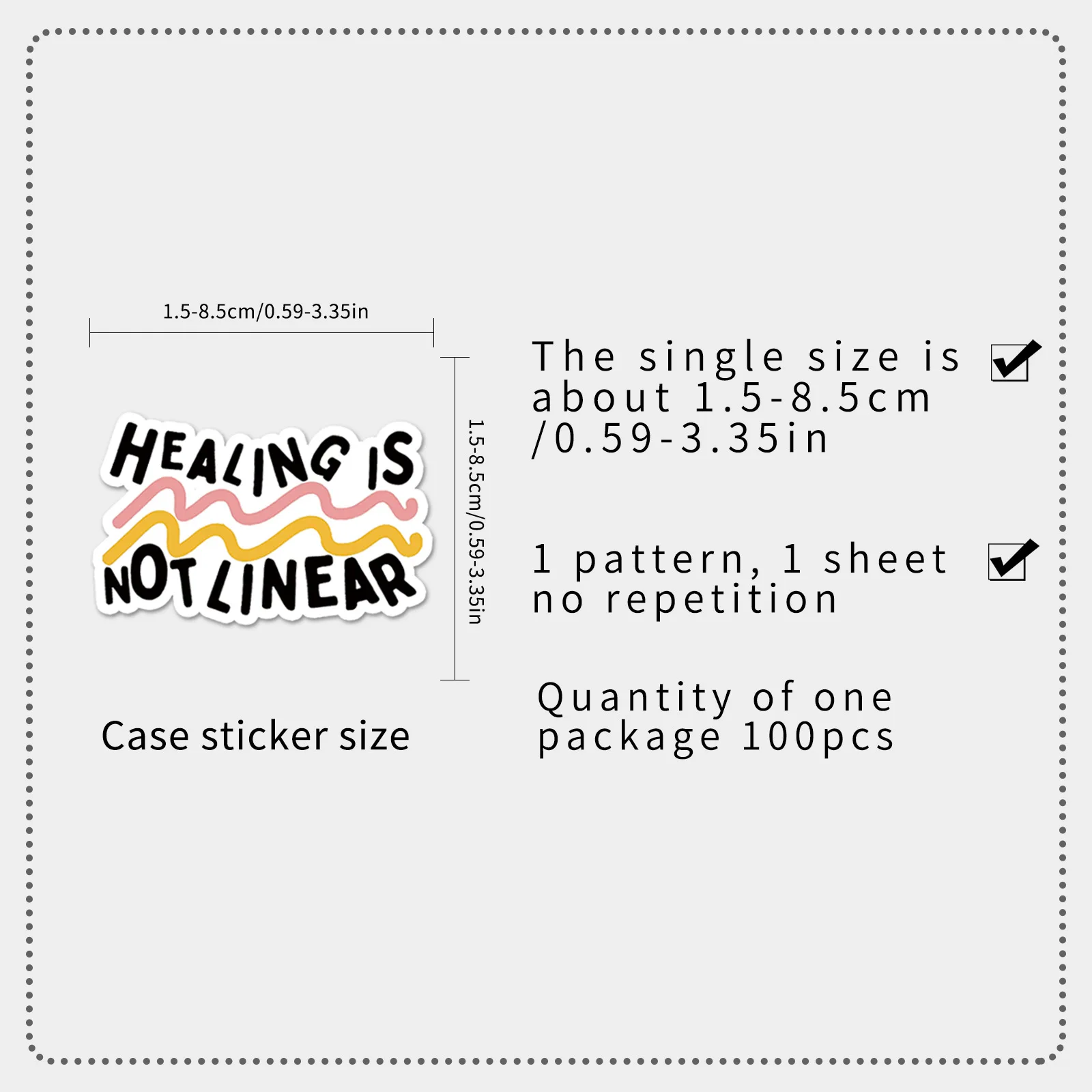 100 PCS Mental Health Graffiti Stickers English Slogan Decorative Decals for Water Bottle Laptop Stationery
