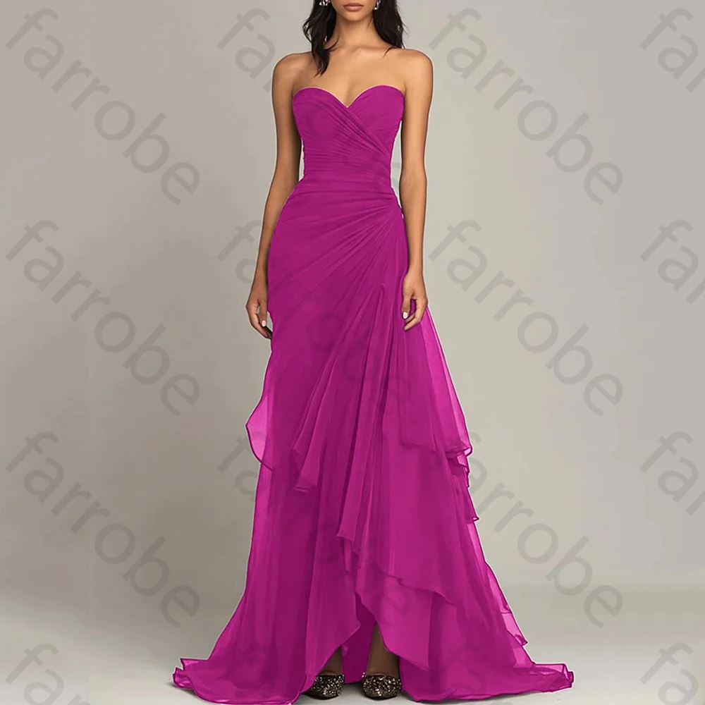 

Sweetheart Formal Prom Dresses Pleat Sleeveless Off-the-Shoulder Long Dress Exquisite High Quality Evening Party Gown Customized