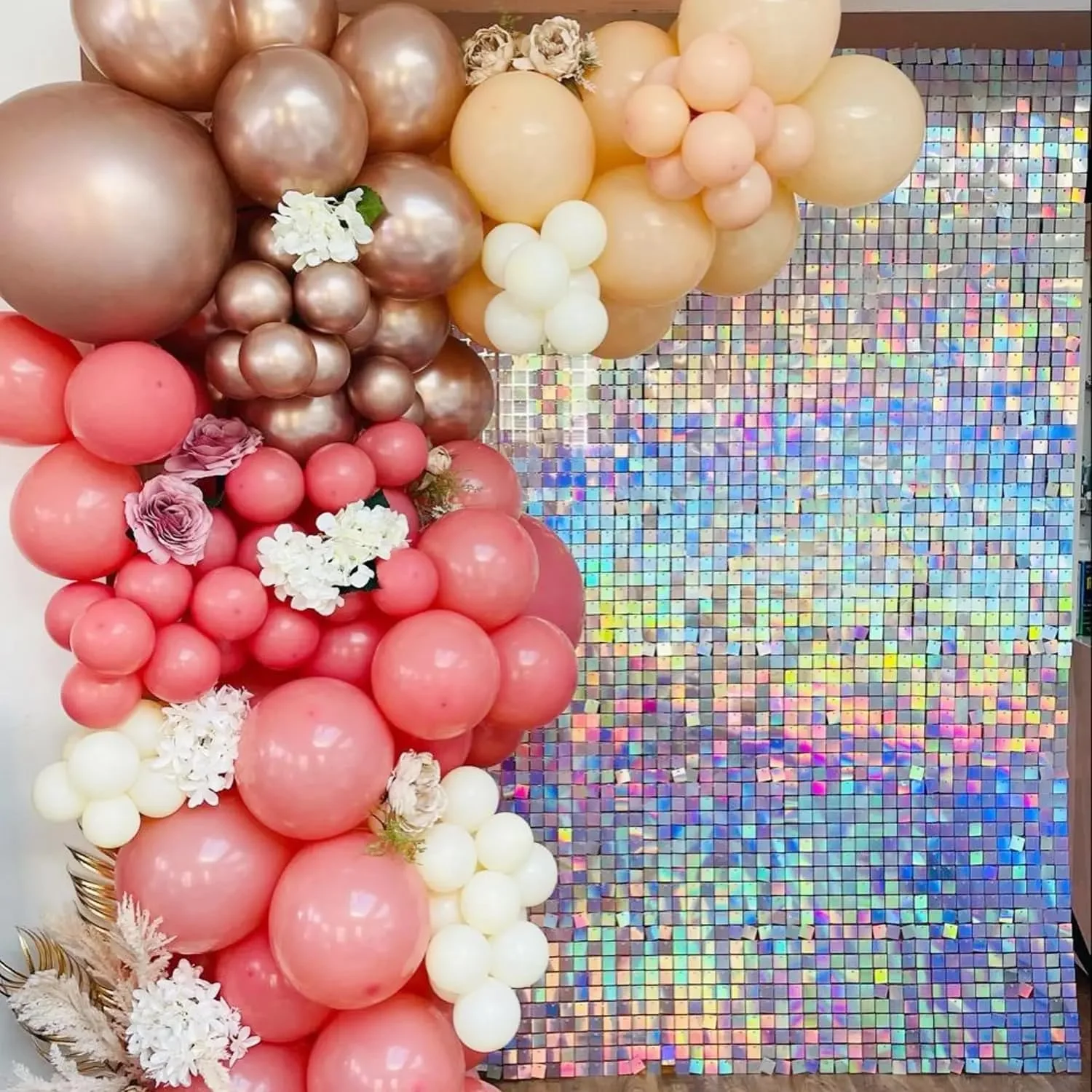 12 Uds deslumbrante plata brillo pared telón de fondo brillo plata lentejuelas telón de fondo decoración Panel sirena fiesta de cumpleaños boda Baby Shower