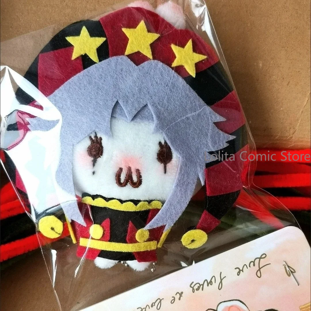 Anime The Freak Circus Pierrot Handmade Bunny Cloth Doll Toys Birthday Gift Game Keychain Decor Cosplay Plush Hanging Pendant - view 2