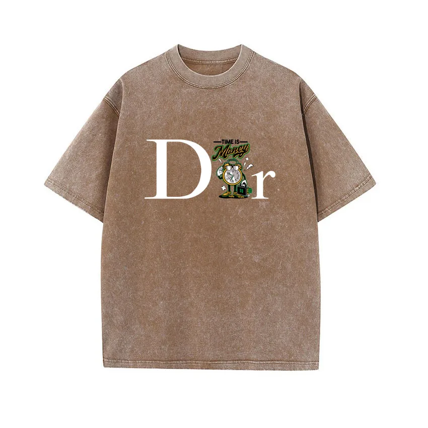 

Harajuku Vintage Washed T Shirts Anime DR Letter Graphic Printing T Shirt Cotton Fashion Streetwear Unisex Top Men's Women Tee