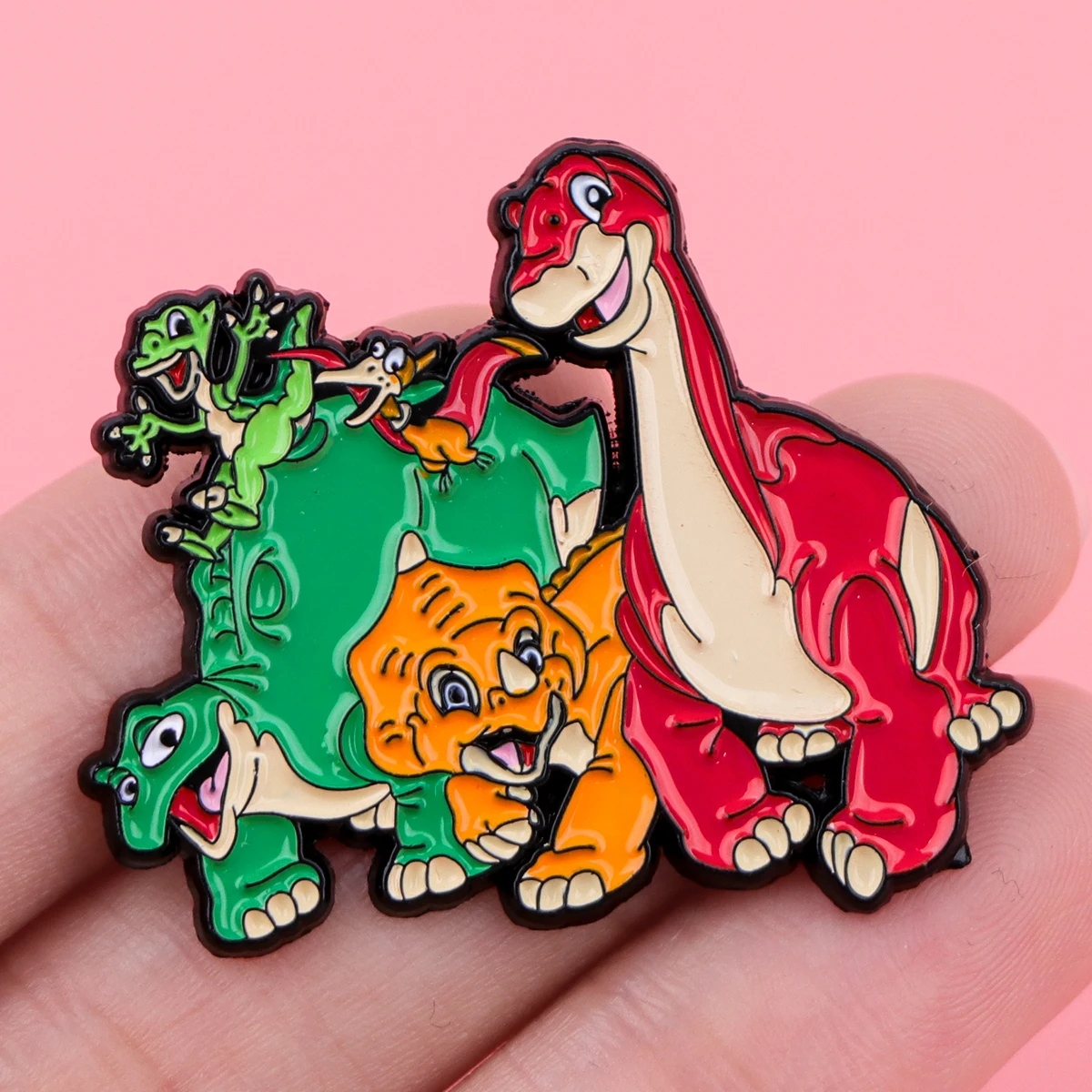 Cute Dinosaur Enamel Pin Cartoon Brooches Pines Backpack Lapel Badges Animal Jewelry Clothing Accessories Kids Gift