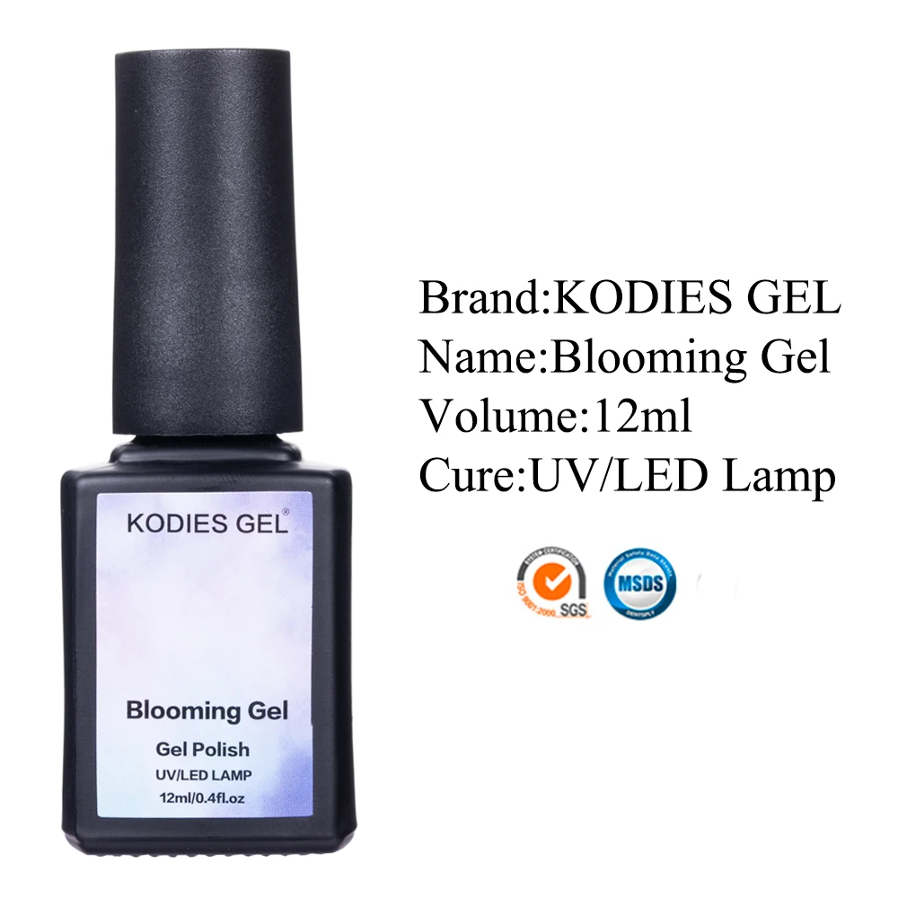 KODIES GEL Clear Blooming Gel Nail Polish Semi Permanent UV/LED Watercolor Ink Blossom Gellak Nail Art 12ML Black White Varnish