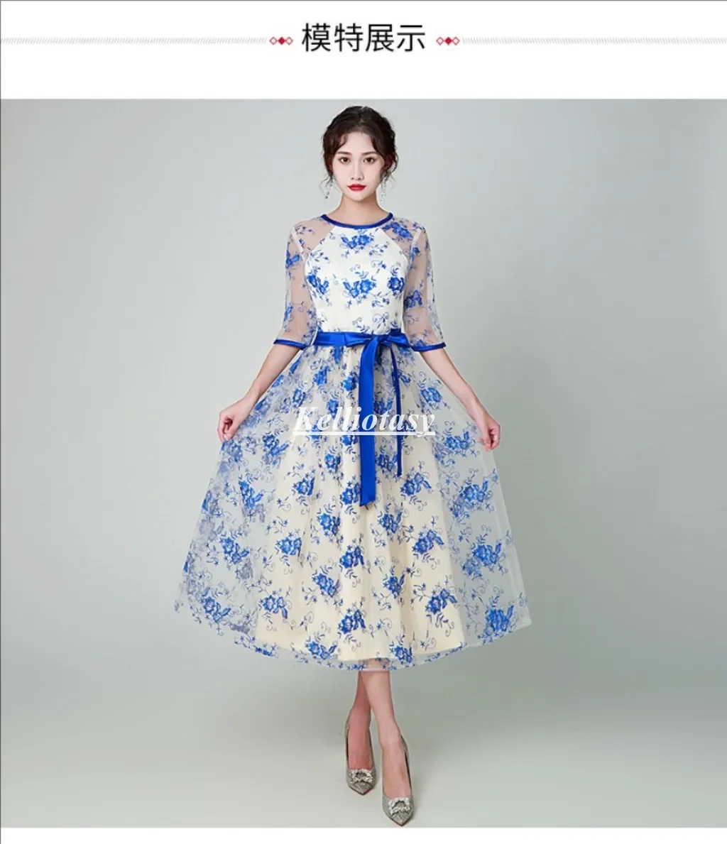 

Customized Mother Of The Bride Dresses Tea Length Aline Lace Elegant Wedding Party Gown For Women YSM171