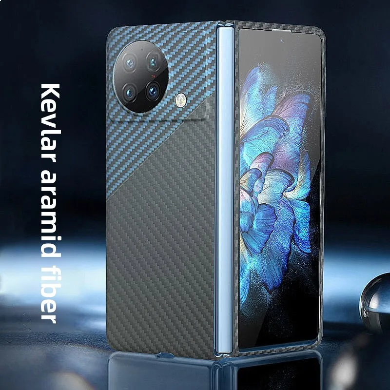 For VIVO X Fold Carbon Fiber Case Foldable Hard Cover Anti-Drop Business Protective