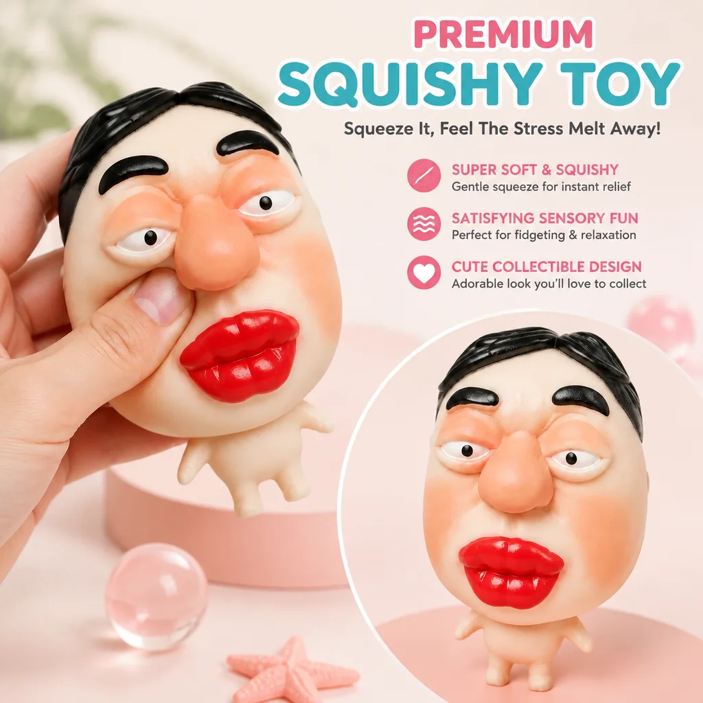 Squishy Pimple Popper Fidget Toy Funny Face Model Squeeze Stress Relief Fast Rebound Prank Gag Gift for Adults Teens