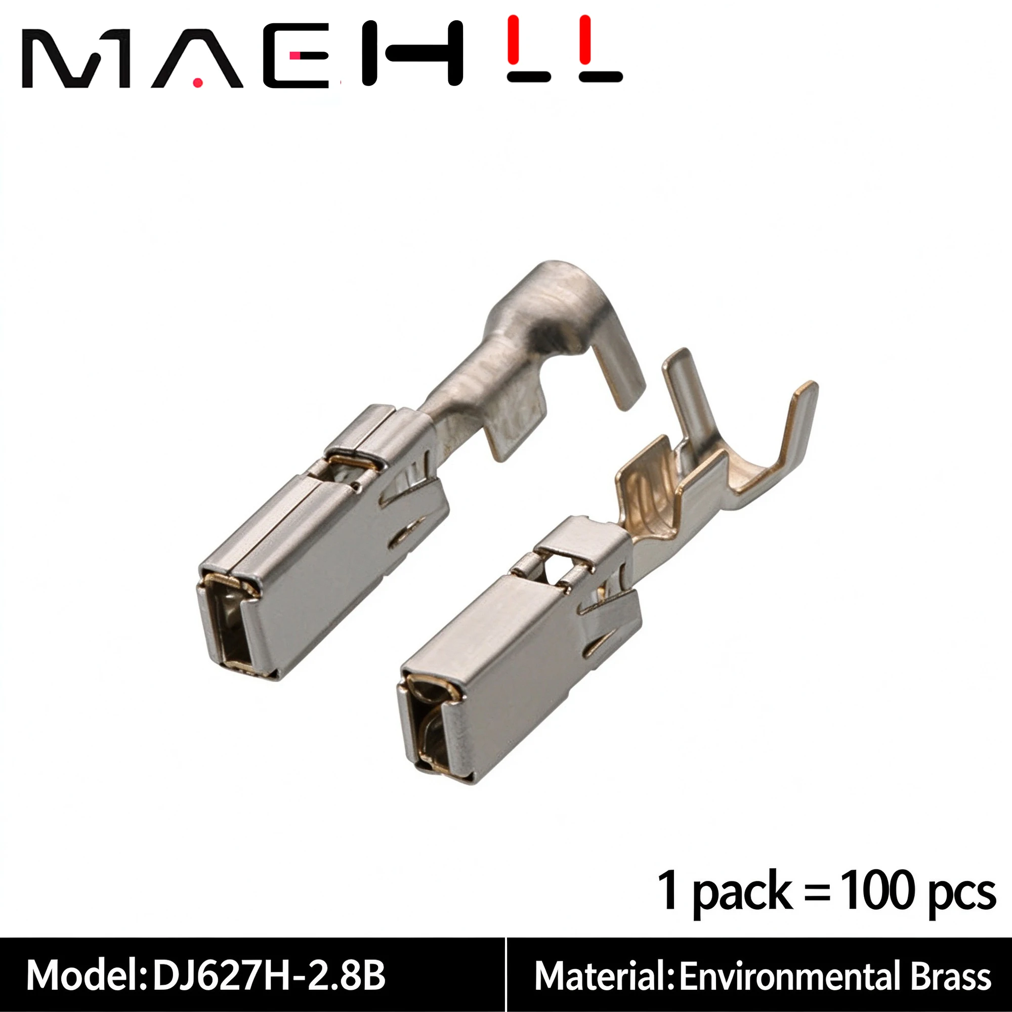 100Pcs 60012431 DJ627H-2.8B Copper Terminal Ignition Coil Plug Pin Automotive Wire Connector For VW Audi Skoda Car