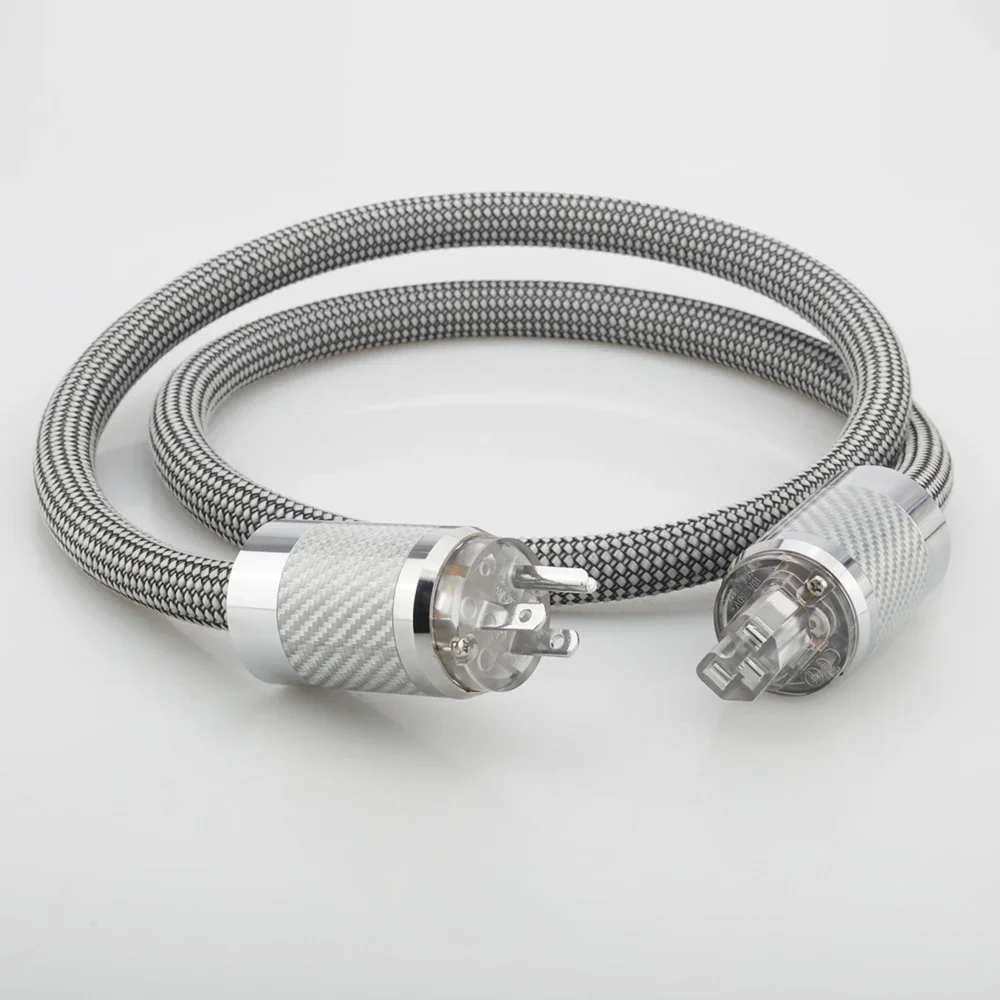 Audiocrast P101 Cavo di alimentazione HiFi OFC, cavo di alimentazione maschio-femmina, spina americana per subwoofer, amplificatore, DV/AV 10AWG