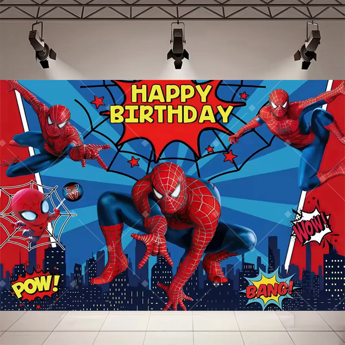 Cartoon Marvel Superhelden Geburtstagsparty Dekoration Hintergrund Spider-Man Iron Man Captain America Kinderparty Zubehör Deko Requisiten