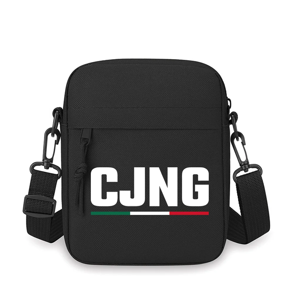 

White letters on a black background flag Men Crossbody Bag Single Shoulder Women Cartoon Anime Film Printing Design Unisex