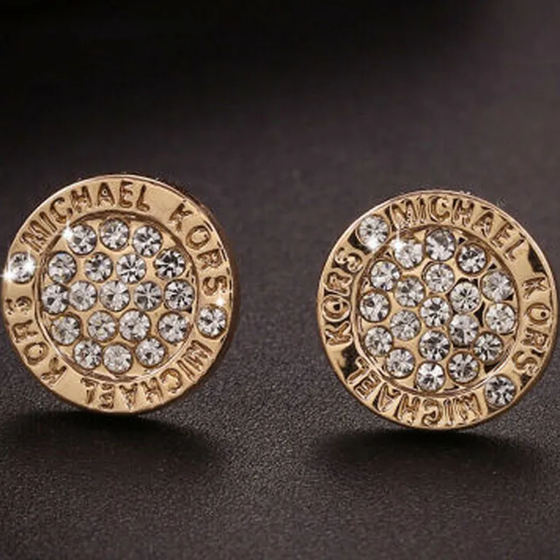 925 เงินสเตอร์ลิงรอบ Rhinestone STUD ต่างหูแฟชั่นผู้หญิง PARTY ของขวัญอุปกรณ์เสริม