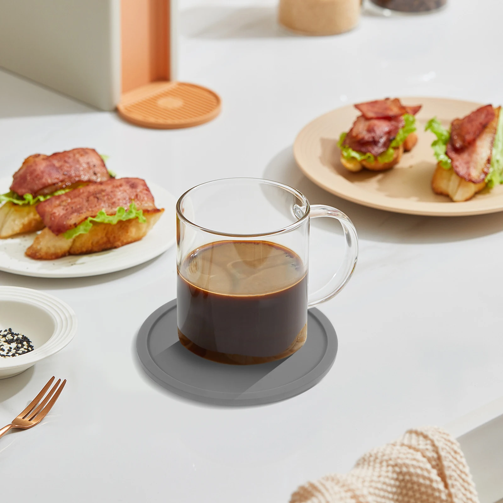 

5pcs Silicone Coaster Cup Mat Drink Placemat Mug Coasters for Table Home Desk Heat Resistance Food Grade Perfect Daily Use