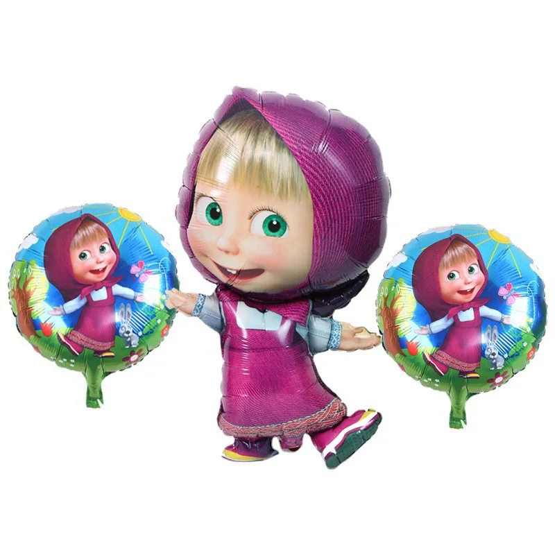 Hot Masha and the Bear Foil Balloon bear Balloons Cartoon animals Ballon Party Decorative fashionable Photo Props tide Cute