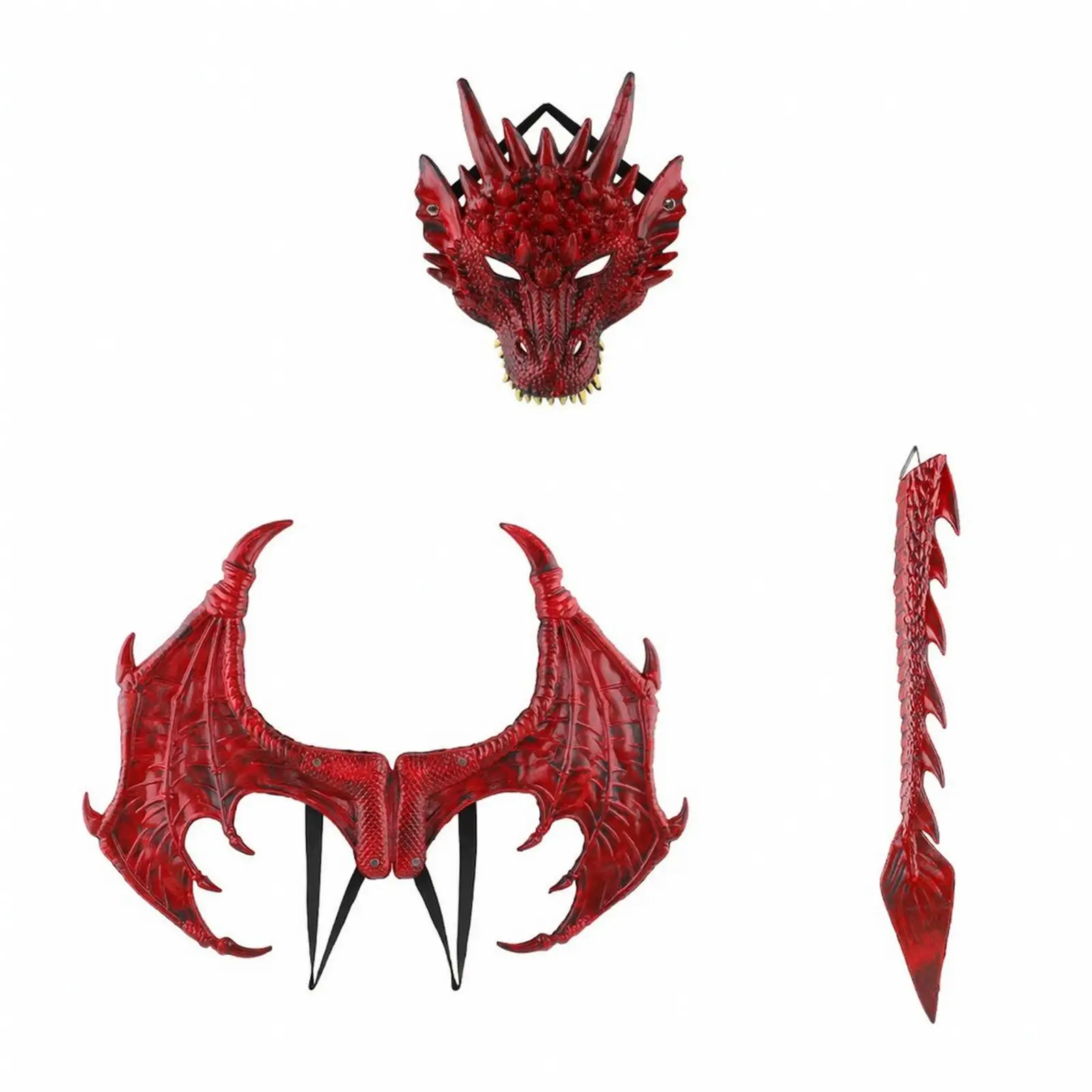 Dragon Costume with Headpiece And | Textured Scale Pattern, Halloween, Full-Body Dragon Outfit, for Dress-Up